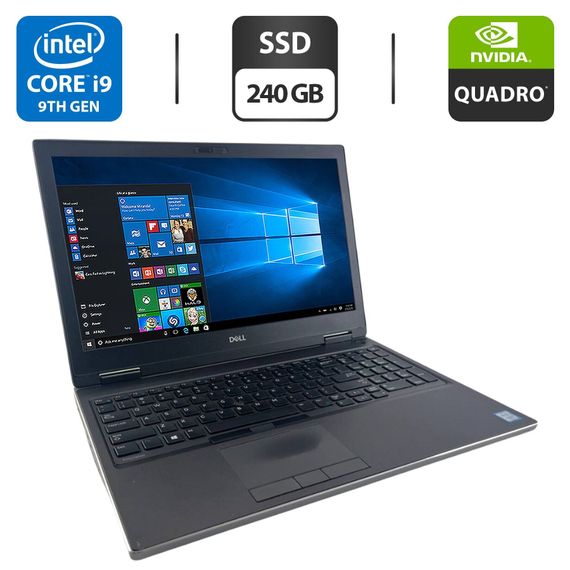 Мобильная рабочая станция Dell Precision 7540 / 15.6" (1920x1080) IPS / Intel Core i9-9880H (8 (16) ядер по 2.3 - 4.8 GHz) / 16 GB DDR4 / 240 GB SSD / nVidia Quadro RTX 3000, 6 GB GDDR6, 192-bit / WebCam б/у