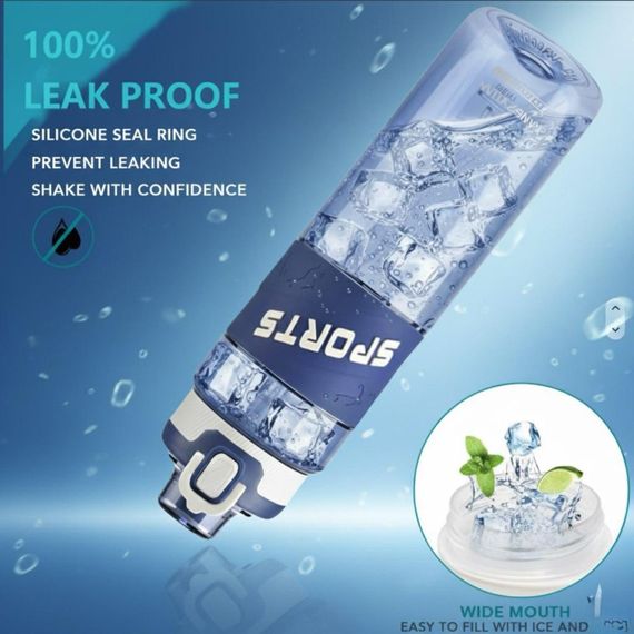 Еко-пляшка KANGZYUAN 500 мл — Синя Tritan BPA-free, ударостійка, спортивна з ергономічною кришкою | Зображення 5
