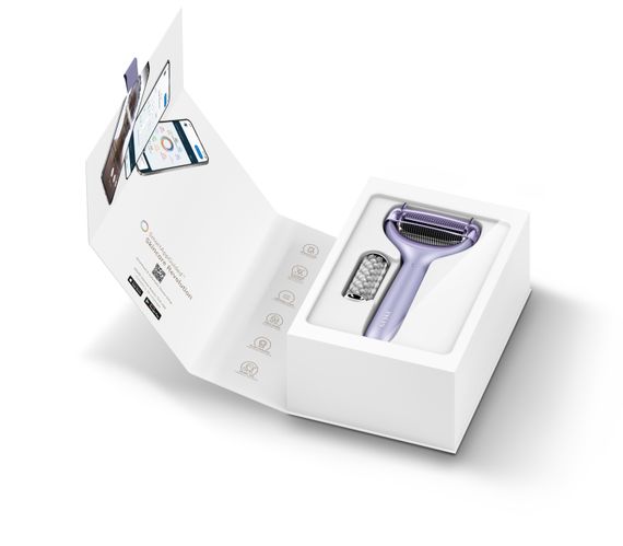 Електронний ролер для обличчя та тіла з мікроголками GESKE MicroNeedle Face&Body Roller 8в1 purple | Зображення 8