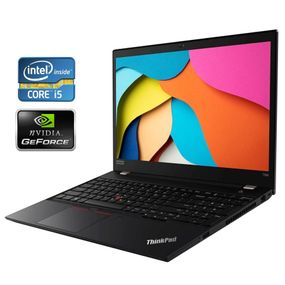 Ультрабук Б-класс Lenovo ThinkPad T590 / 15.6" (1920x1080) IPS / Intel Core i5-8265U (4 (8) ядра по 1.6 - 3.9 GHz) / 8 GB DDR4 / 128 GB SSD / nVidia GeForce MX250, 2 GB GDDR5, 64-bit / WebCam / Win 10 Pro б/у