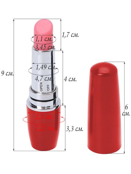 Міні-вібратор (Помада) Babydoll Міні Вібратор Червоний 789-4 ААА-1 | Зображення 2