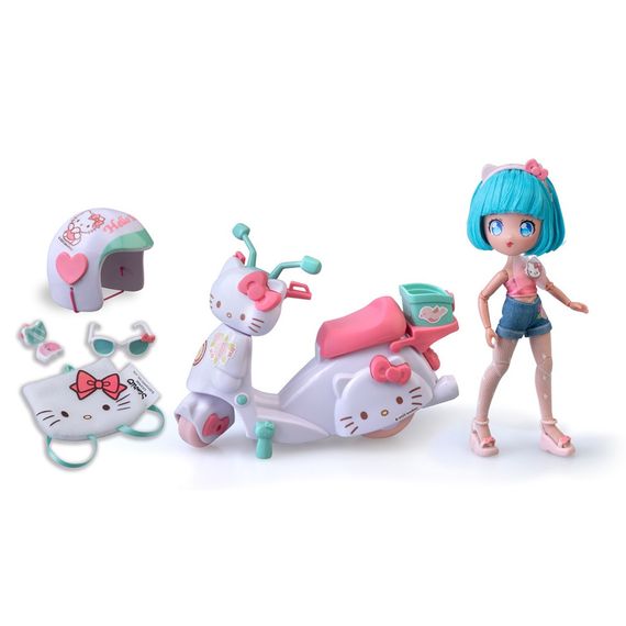 Дитяча лялька "Красуня Пінк на скутері" 4SF Manga Dolls HKTF3000 серії "Hello Kitty" | Зображення 3