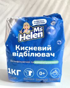 Кислородный отбеливатель универсальный для всех типов тканей для белого и цветного белья Ms Helen 1кг