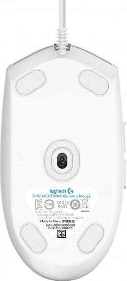 Мышь компьютерная безпроводная Logitech G102 Lightsync USB White L910-005824 белая | Зображення 4