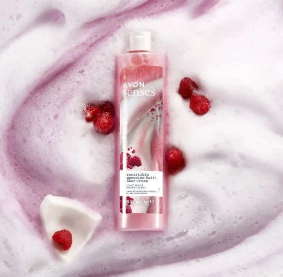 Крем-гель для душа Avon Senses с ароматом кокосового молока и малины, увлажняющий 500 мл