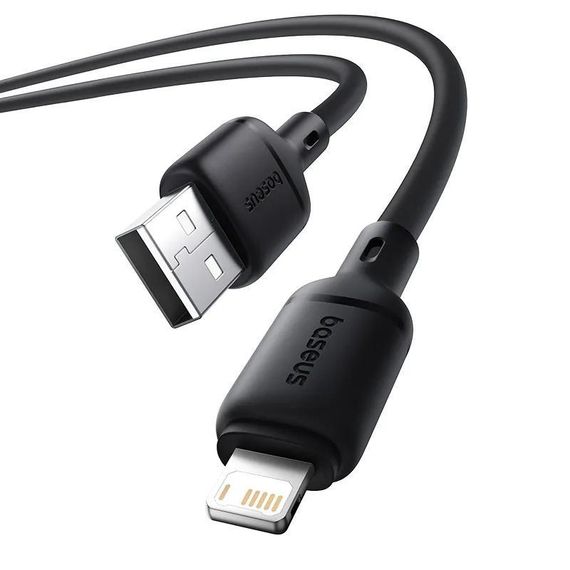 Дата кабель Baseus Silky Series OS Fast Charging USB to Lightning 2.4A (2m) (P1037770) Cluster Black | Зображення 3