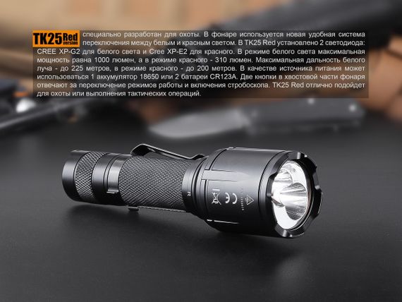 Ліхтар ручний Fenix TK25 Red | Зображення 5