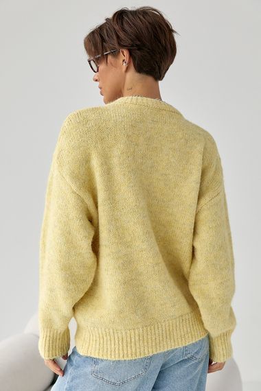 В'язаний светр вільного крою - жовтий цвет, ONE SIZE (є розміри) | Зображення 1