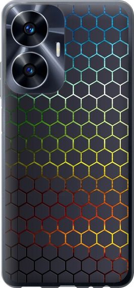 Чехол на Realme C55 Переливающиеся соты "498u-2992-17620"