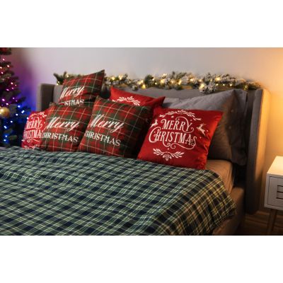 Плед Ardesto Christmas Fleece 130x160см, 100% поліестер, клітинка, зелений (ART0718PB) | Зображення 3