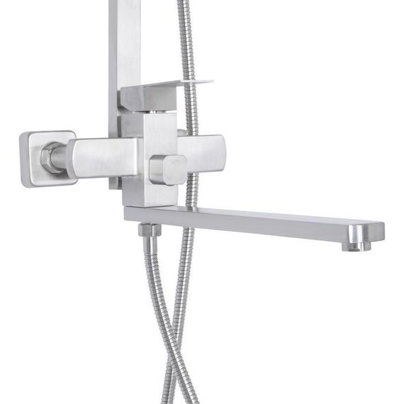 Душевая система универсальная Lidz Kubis 1033 на три потребителя (с изливом) (k35) LDKUB1033NKS46110 Nickel | Зображення 2