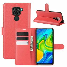 Чохол книжка з кишенями для карт на Xiaomi Redmi 10X / Note 9 колір Червоний