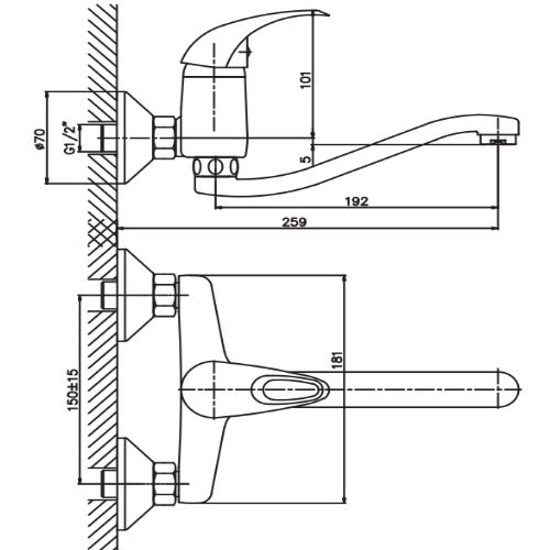 Змішувач для кухні Haiba PREMIERE 005 (HB0349) | Зображення 1