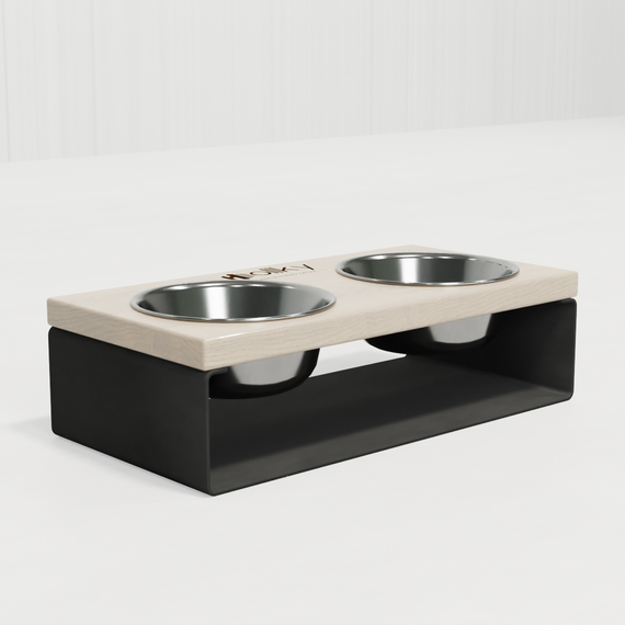 Миски на подставке из цельного металлического листа для собак и котов Hollky SteelWood S (2 × 0,45 л) SWS-36188-GRWH | Зображення 7