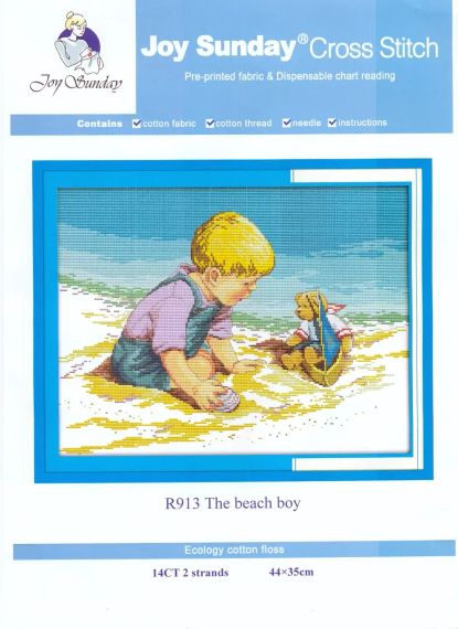 Набір для вишивання за нанесеною на канву схемою "The beach boy ". AIDA 14CT printed , 44*35 см | Зображення 1
