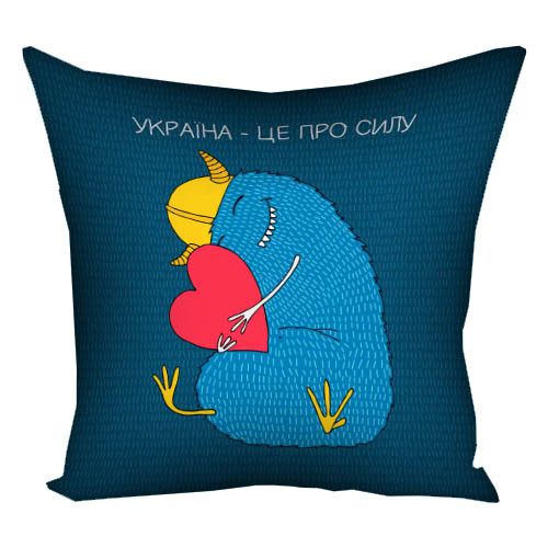 Подушка габардинова з принтом Україна – це про силу 40x40 (4P_22U011)