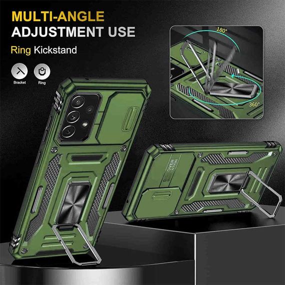 Ударопрочный чехол Camshield Army Ring для Samsung Galaxy A73 5G Оливковый / Army Green | Зображення 2