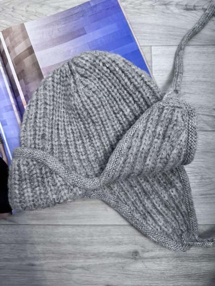 Шапка-ушанка вязаная One Size 55-58 Серый (5004) | Зображення 2