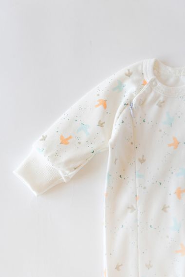 Ромпер на блискавці інтерлок принт Пташки | Зображення 1