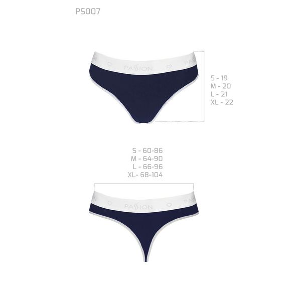 Спортивні трусики-стрінги Passion PS007 PANTIES L, navy blue | Зображення 5