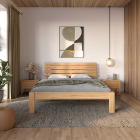 Двоспальне дерев&#039;яне ліжко Mebigrand Техас Горіх світлий 180х190 см (MBG-6993)