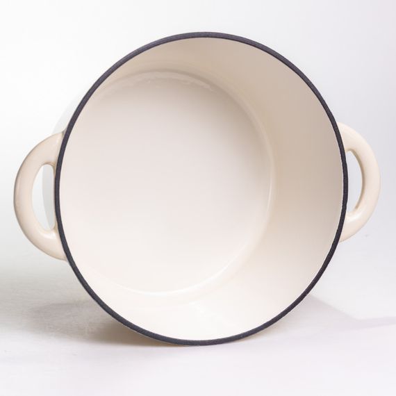 Каструля чавунна емальована 6,5 л, бежевий Yiwu HP-FLG-3 WHITE | Зображення 4