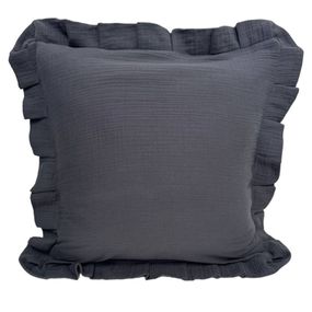 Декоративная наволочка SoundSleep Muslin Graphite 45х45 см с рюшами (94331646)