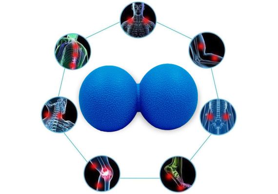 Масажний м'ячик EasyFit TPR подвійний 12х6 см синій (EF-2175-BL) | Зображення 2
