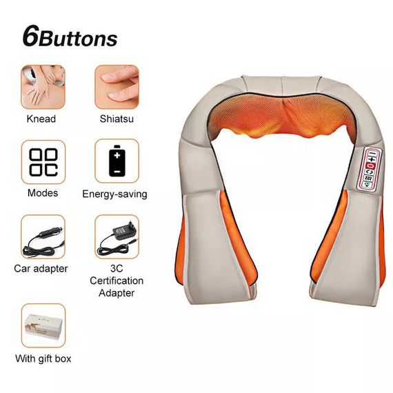 Масажер для спини роликовий neck, Масажер для комірної зони, Масажер для VA-228 шийного відділу. | Зображення 2