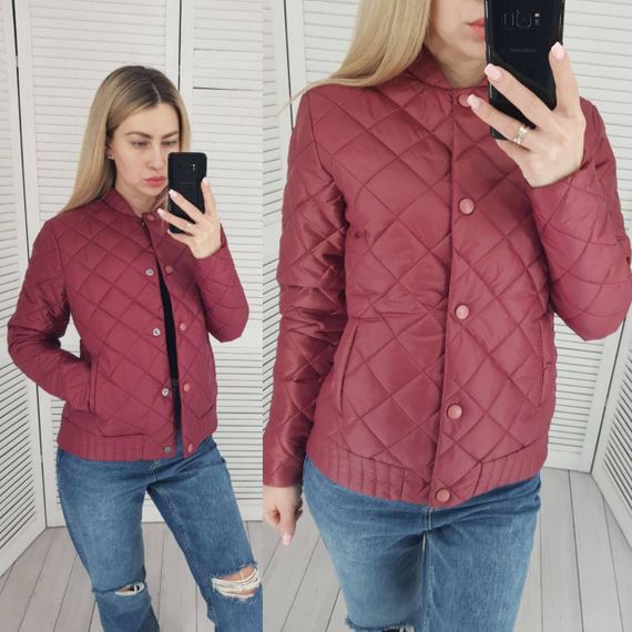 Куртка з ефектом стьобання, арт.310, бордо | Зображення 4