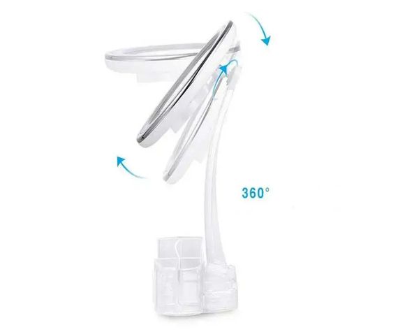 Багатофункціональне дзеркало Cosmetic mirror з LED підсвічуванням кругле 26LED 360° та органайзером XH-086 Білий (XH-086_276) | Зображення 3