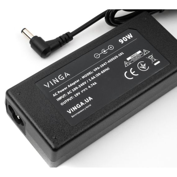 Блок живлення до ноутбуку Vinga ASUS 90W 19V 4.74A 5.5*2.5 (VPA-1947-AS5525-101) | Зображення 2