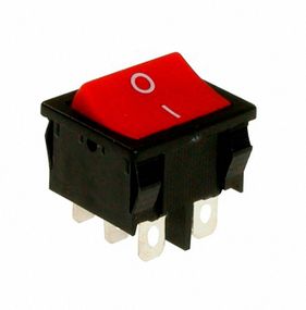 Перемикач KCD1-6-202 R/B 1 клавіша червоний Ny95500728