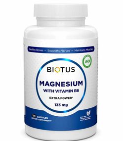 Мікроелемент Магній Biotus Magnesium with Vitamin B6 150 Caps BIO-530180