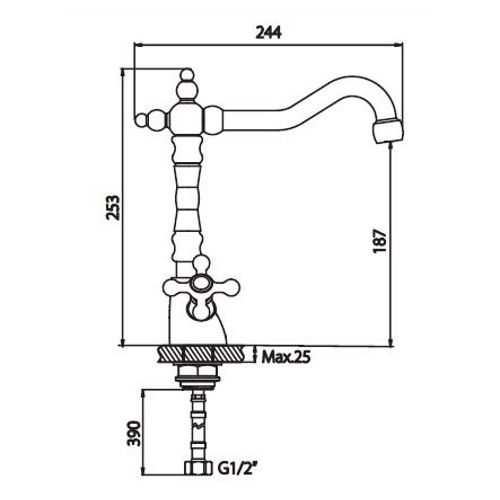 Змішувач для кухні Haiba SMES 777 (HB0381) | Зображення 1