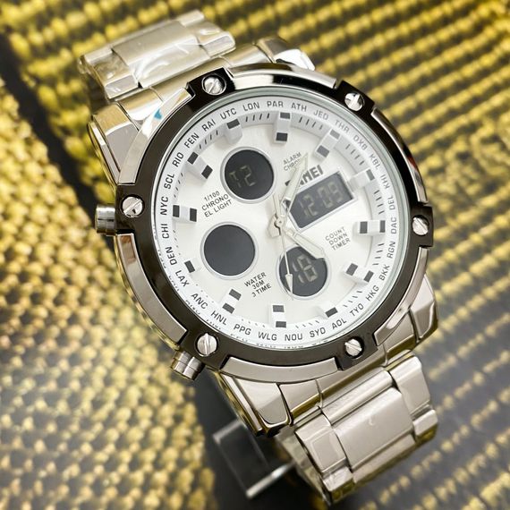 Чоловічий годинник Skmei 1389SI Silver-Black-Silver | Зображення 3