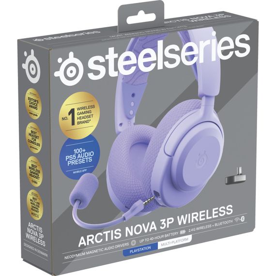 Ігрова гарнітура SteelSeries Arctis Nova 3P Wireless MultiPlatform Lavender | Зображення 5