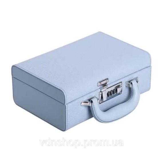 Скринька для прикрас з еко шкіри 2 яруси з кодовим замком органайзер для ювелірних виробів HP-5-24BL | Зображення 4