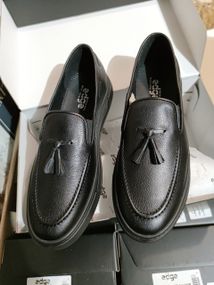 Черные мужские мокасины из кожи 42 размер