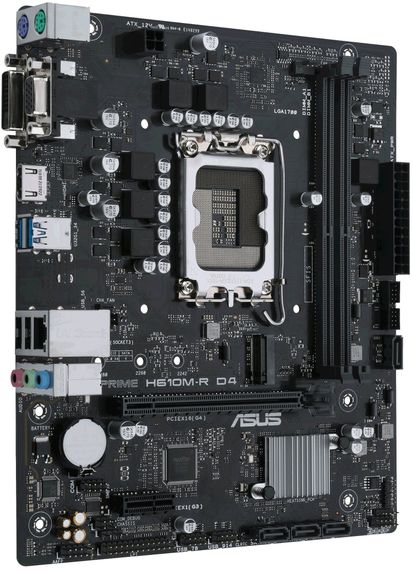 Материнcкая плата ASUS PRIME H610M-R D4-SI s1700 H610 2xDDR4 M.2 HDMI D-Sub DVI mATX White BOX WITH ACCESSORY 90MB1B40-M0ECY0 | Зображення 2