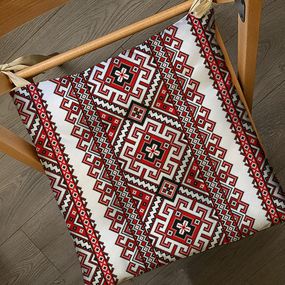 Подушка на стул с завязками Вышиванка 40x40x4 см (PZ_22U001)