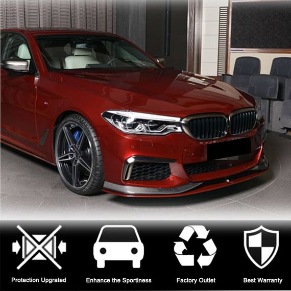 Накладки на передній бампер Flap V3 (для M-Sport 2017-2020, Карбон) для BMW 5 серія G30/31 рр | Зображення 1