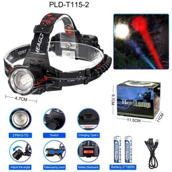 Ліхтарик на голову діодний PLD-T115-2PM10-TG, Легкий налобний ліхтар для риболовлі MY-40 | Зображення 5