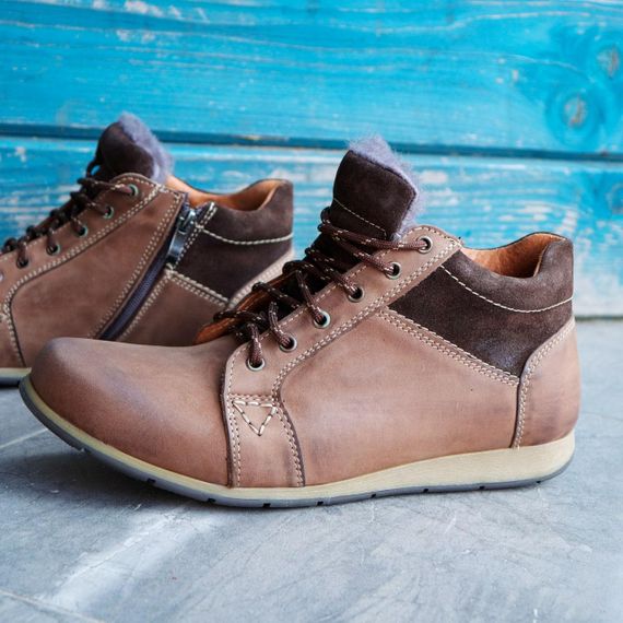 Теплі зимові кросівки 41 42 43 розмір. Черевики з натурального нубуку! | Зображення 1