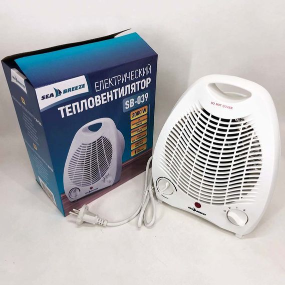 Тепловентилятор комнатный Sea Breeze SB-039 2000 Вт, напольный обогреватель, портативный тепловентилятор | Зображення 8