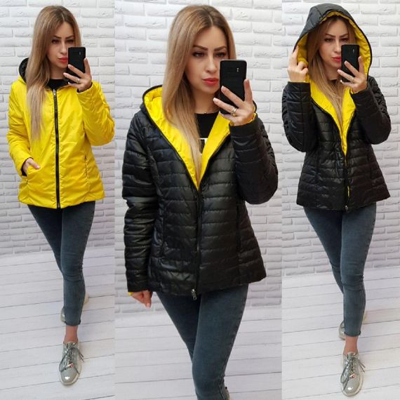 Куртка двостороння, арт.185, чорний / жовтий | Зображення 3