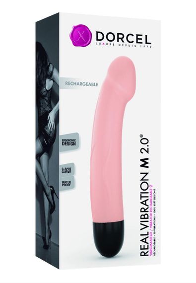 Вібратор Dorcel Real Vibration M Flesh 2.0, діаметр 3,7см, перезаряджається, для точки G sexstyle | Зображення 3