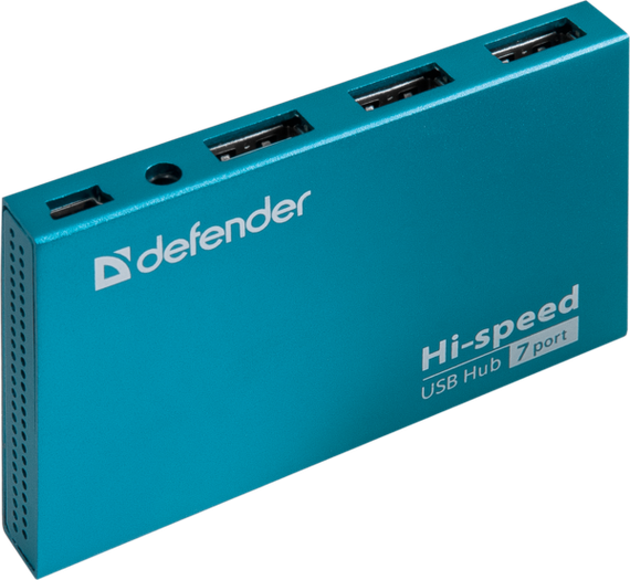 USB-хаб Defender Septima Slim+Adapterб 7xUSB 2.0 220V (83505) | Зображення 1