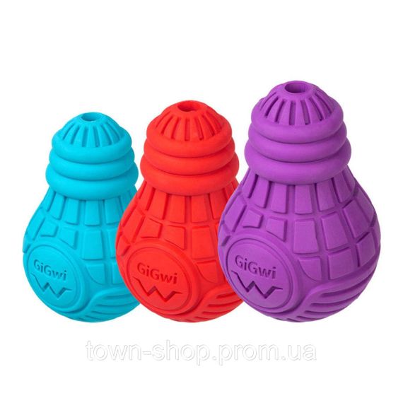 Игрушка для собак Лампочка резиновая GiGwi Bulb Rubber, резина, S, голубая