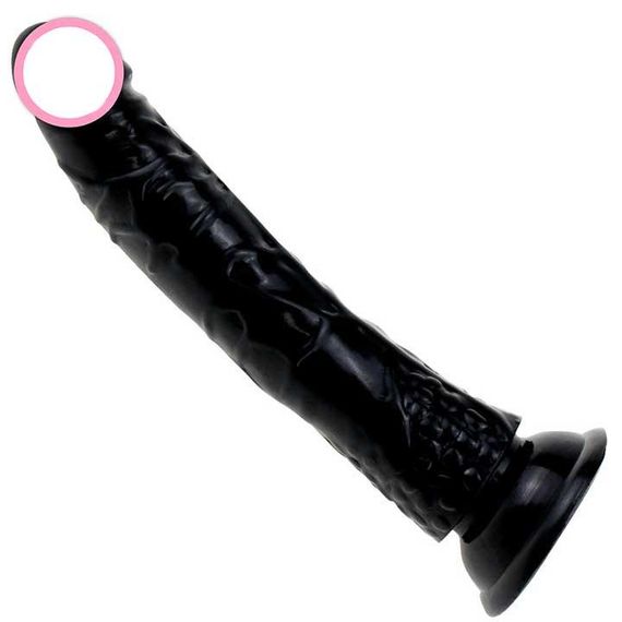 Гнучкий фалос на присосці - 21 см - Чорний